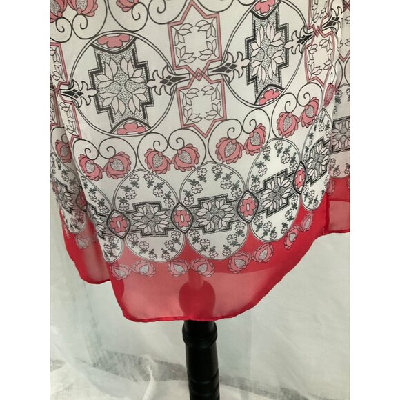 Max Studio Women's Sleeveless Halter Top Size S Floral Print 100% Polyester Red - Picture 4 of 6